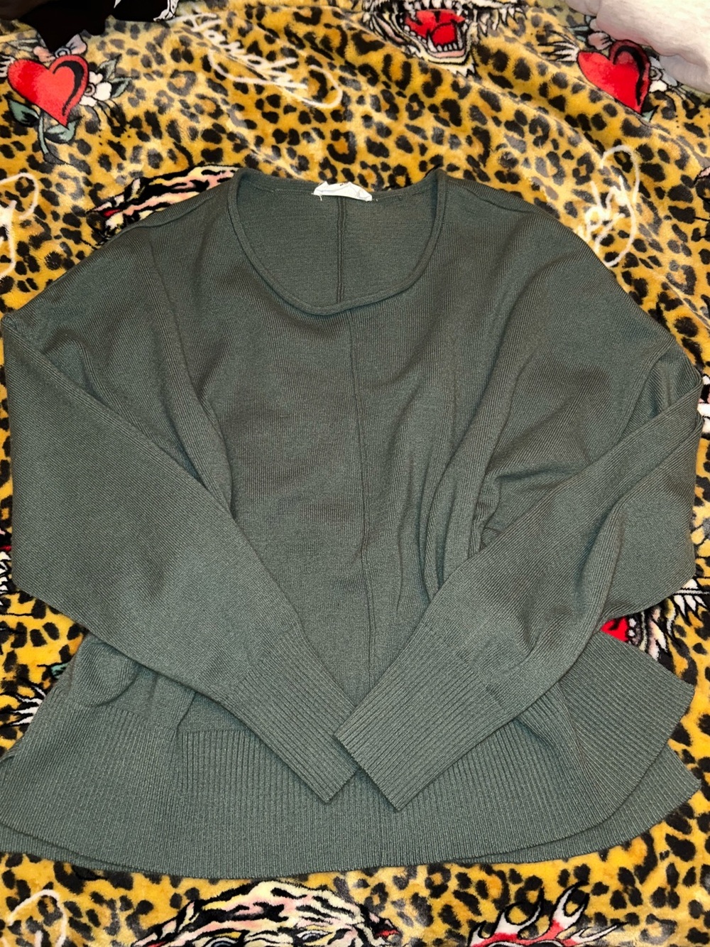 Double Zero Olive Green Crewneck Sweater